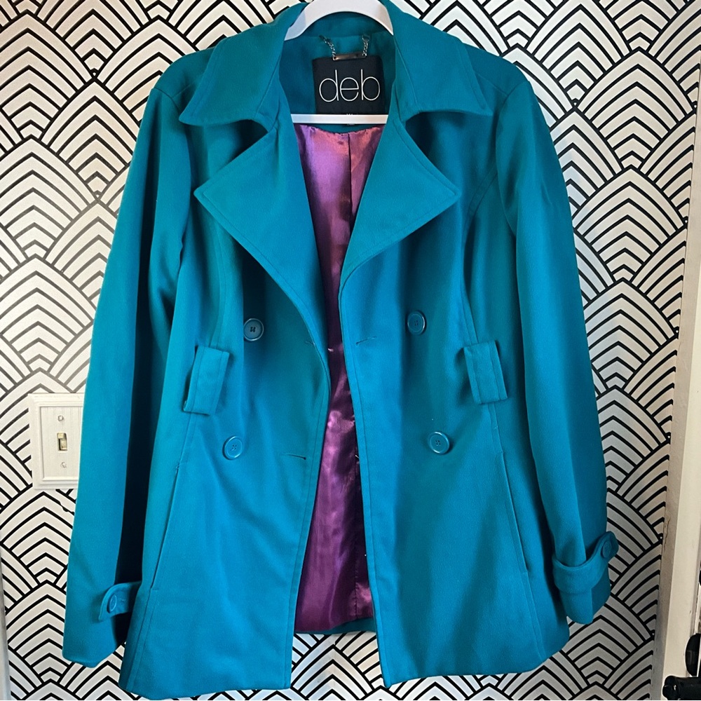 Vintage Y2K, Deb pea coat turquoise 2000s - Picture 1 of 3
